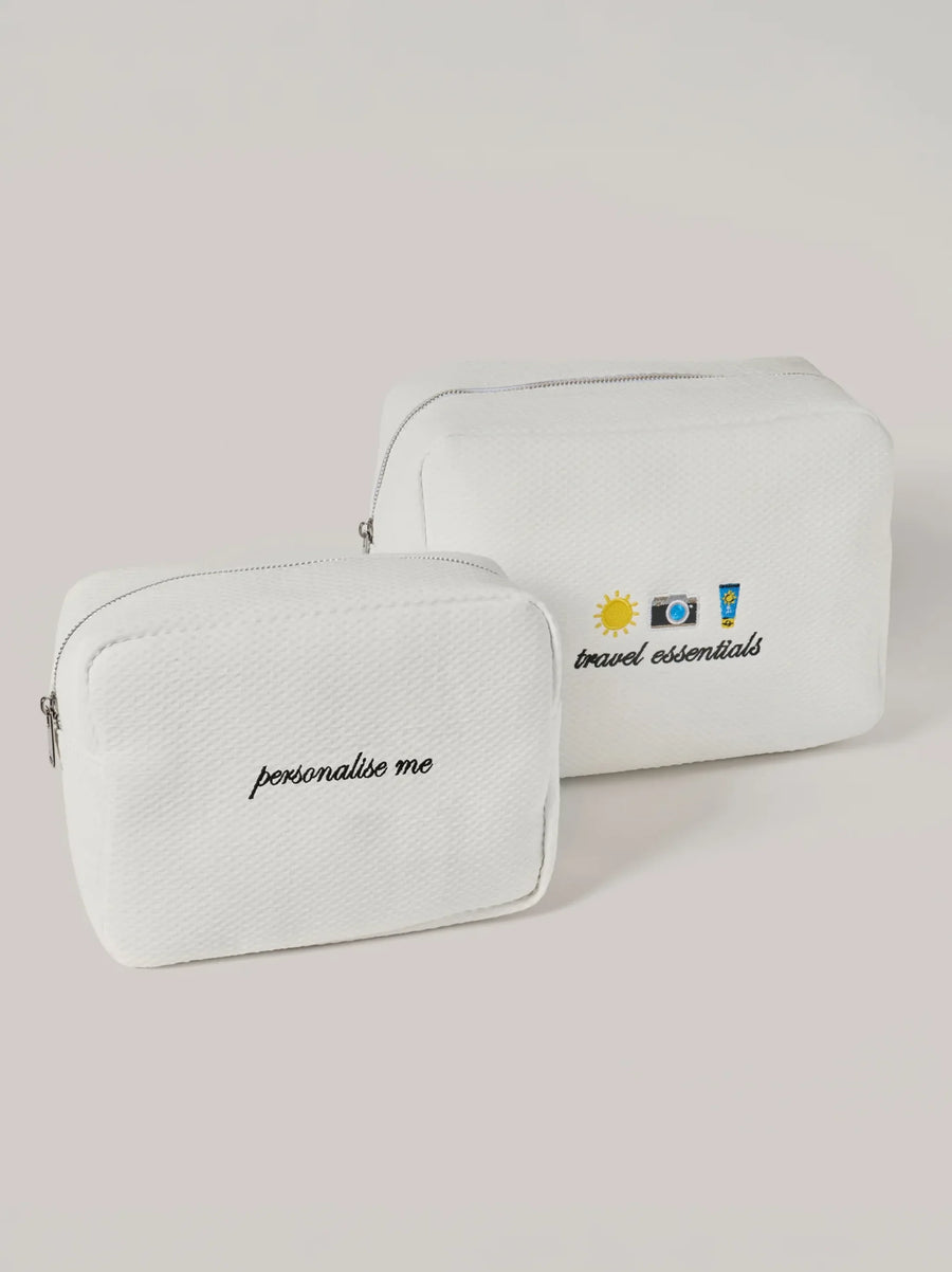 Personalised White Waffle Pouch