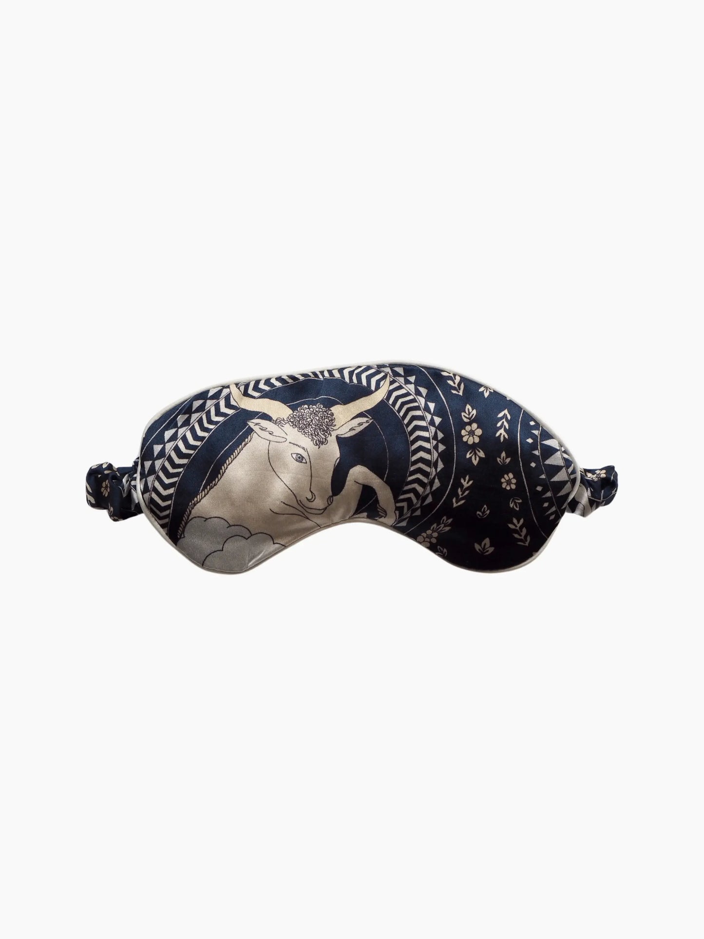Dark Blue Zodiac Silk Satin Eye Mask Gift Set