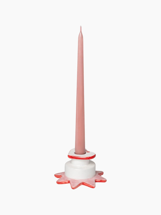 Pink Star Heart Candle Holder