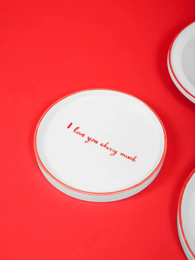 I Love You Cherry Much Dessert Plate