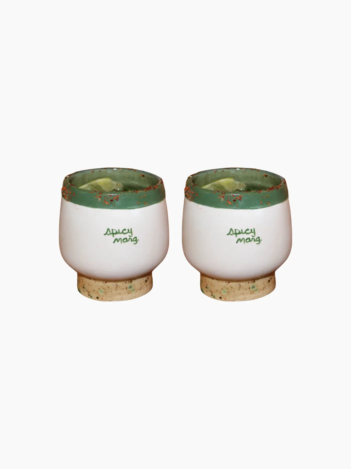 Green Spicy Marg Cups Set of 2