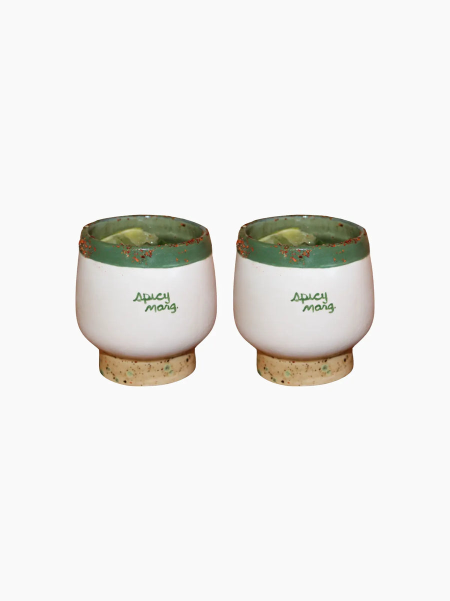 Green Spicy Marg Cups Set of 2