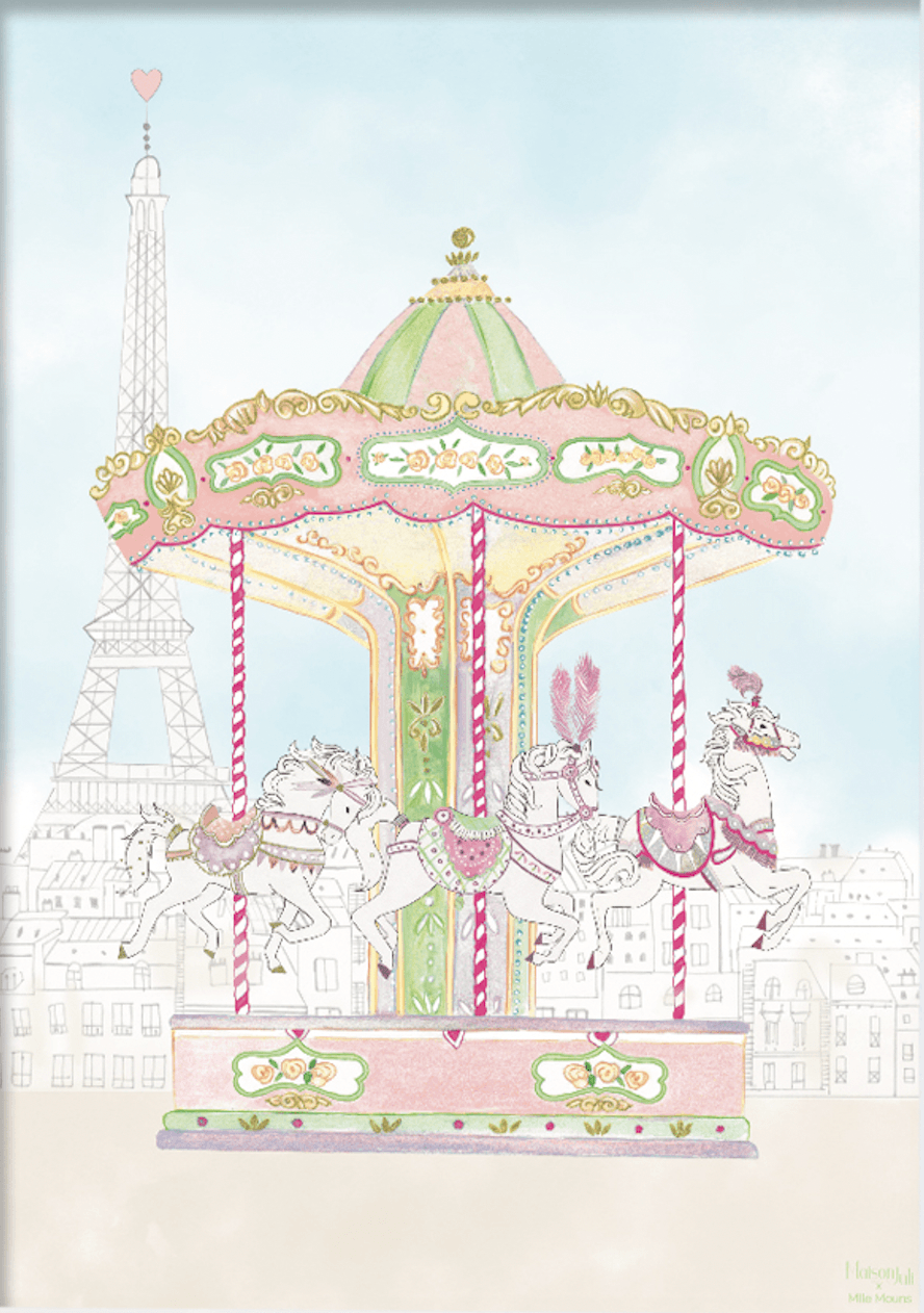 Personalised Carousel at The Trocadero Kids Art Print