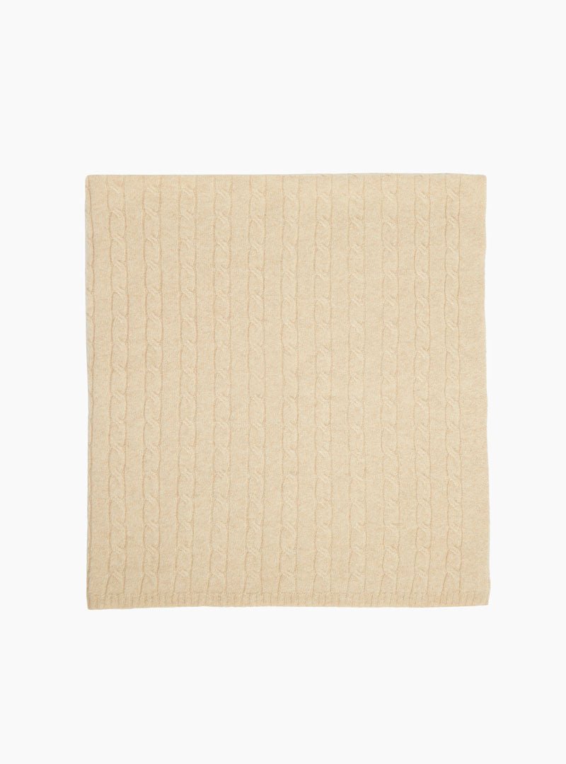 Personalised Cashmere Cable Knit Baby Blanket