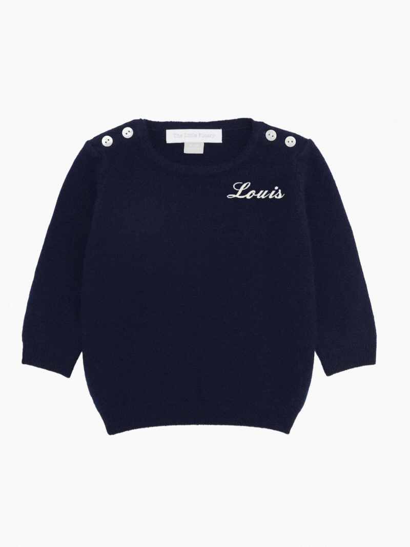 The Little Finery Personalised Cashmere Baby Jumper