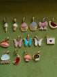 Pink Ice Cream Gold Oval Charm