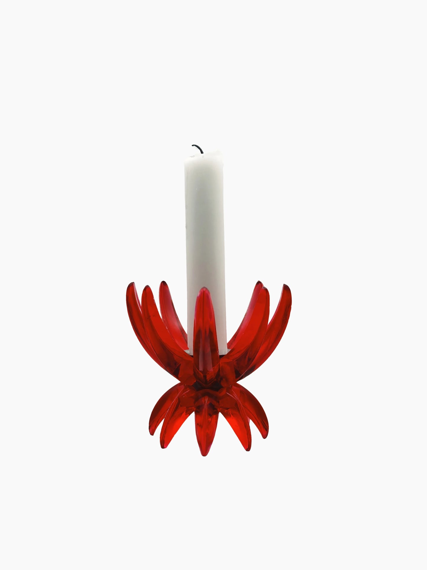 Red Lucite Candlestick Holder