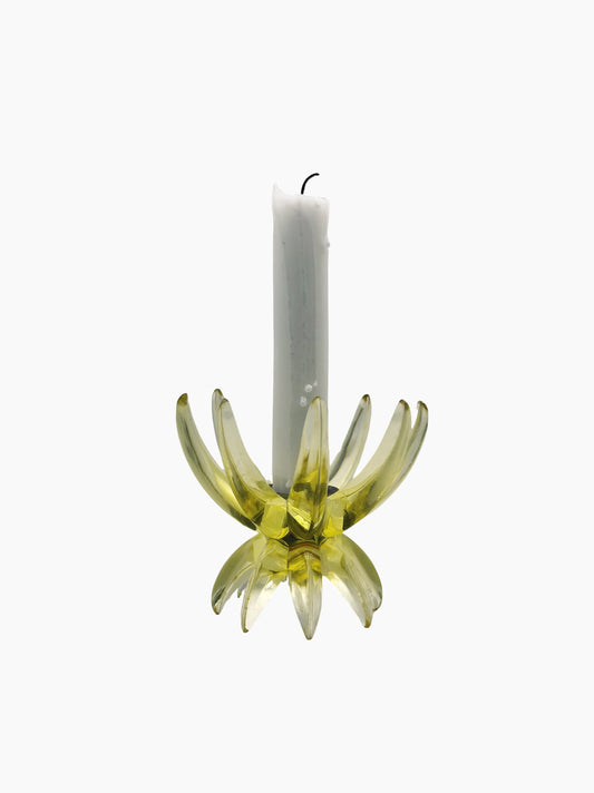 Yellow Lucite Candlestick Holder