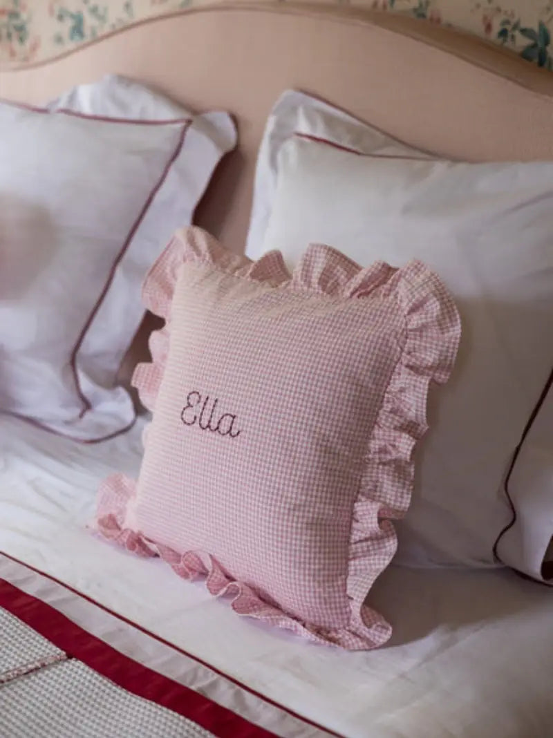 Personalised Ruffle Baby Cushion Cover