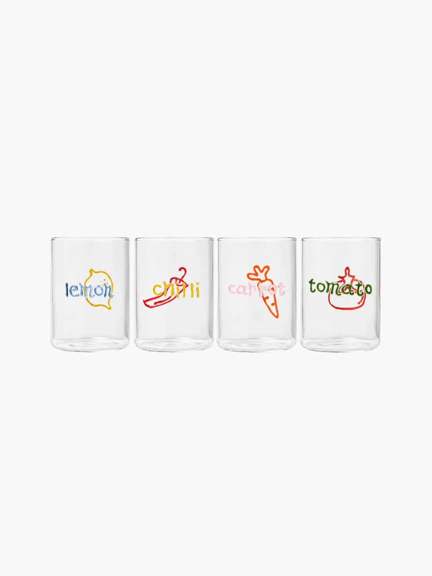 Farmers Market Glass Set of 4