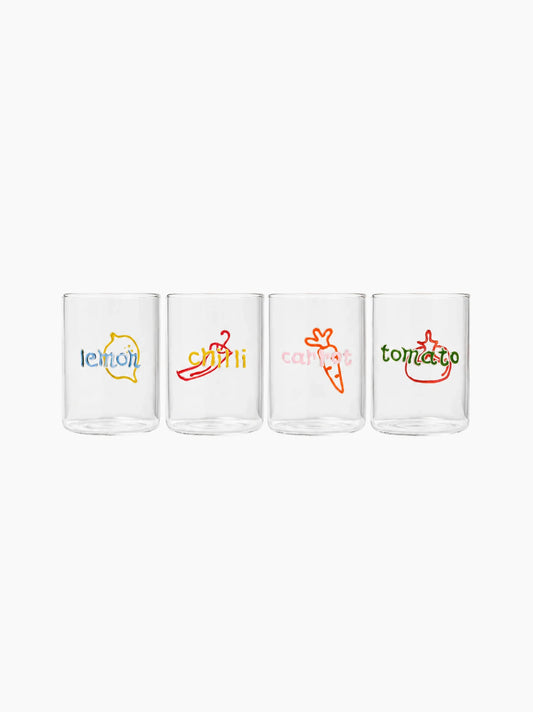 Farmers Market Glass Set of 4