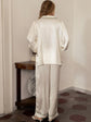 French Style Silk Long Pyjama Set back