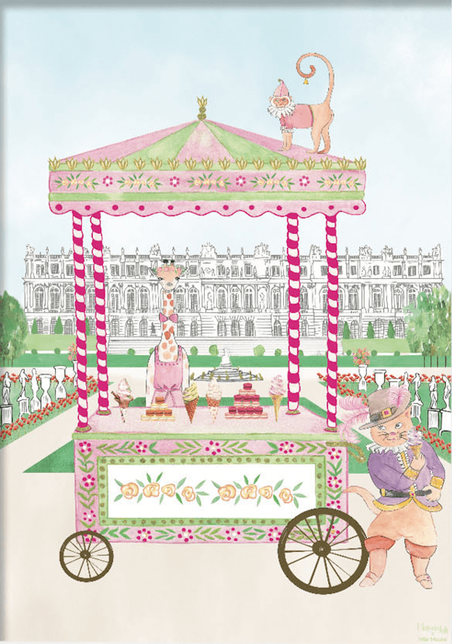 Personalised Ice-Cream Stand in The Palace of Versailles Kids Art Print