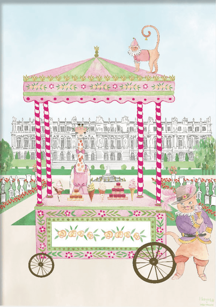 Personalised Ice-Cream Stand in The Palace of Versailles Kids Art Print