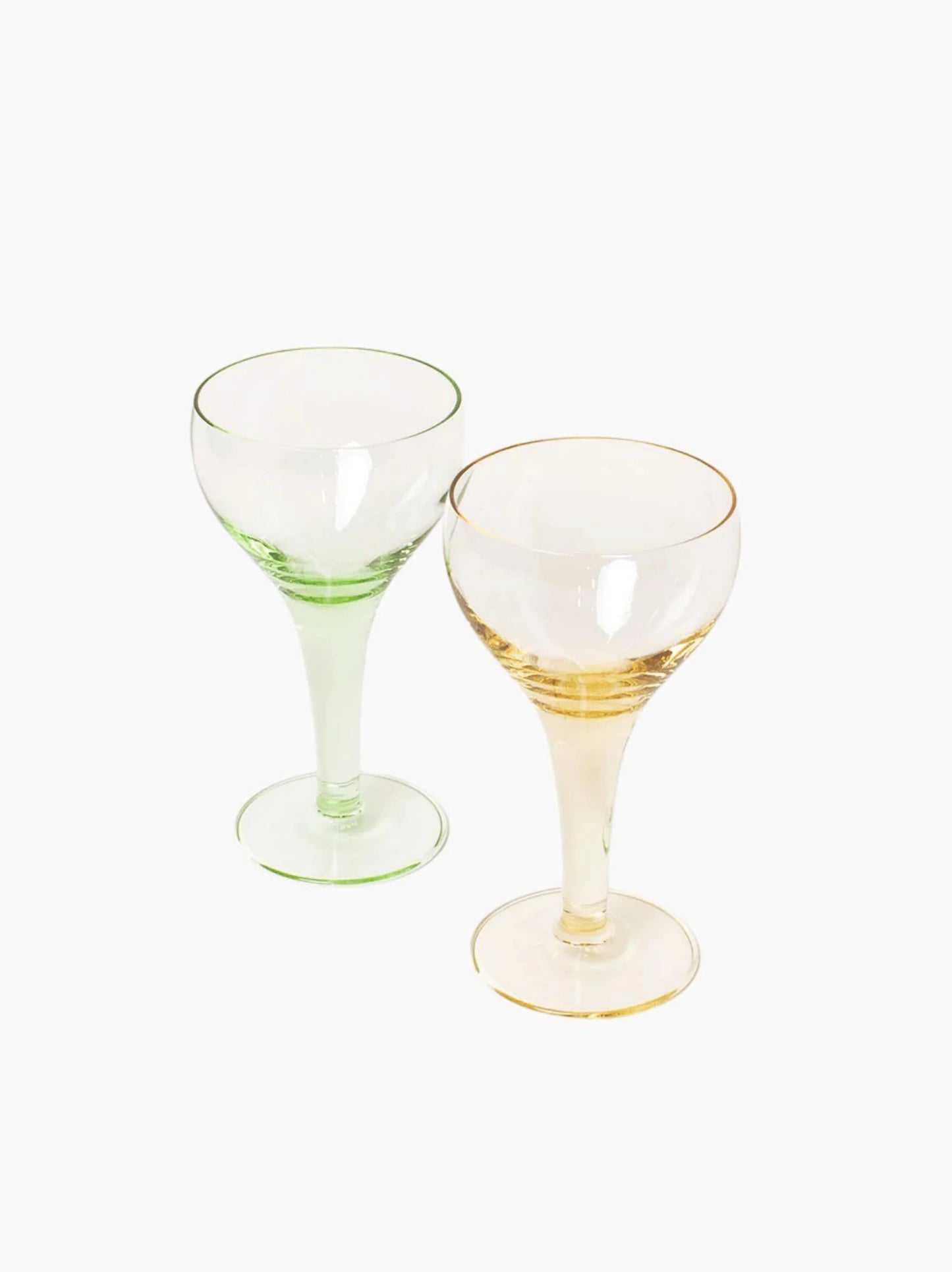 Green & Yellow Cocktail Glasses Set of 2