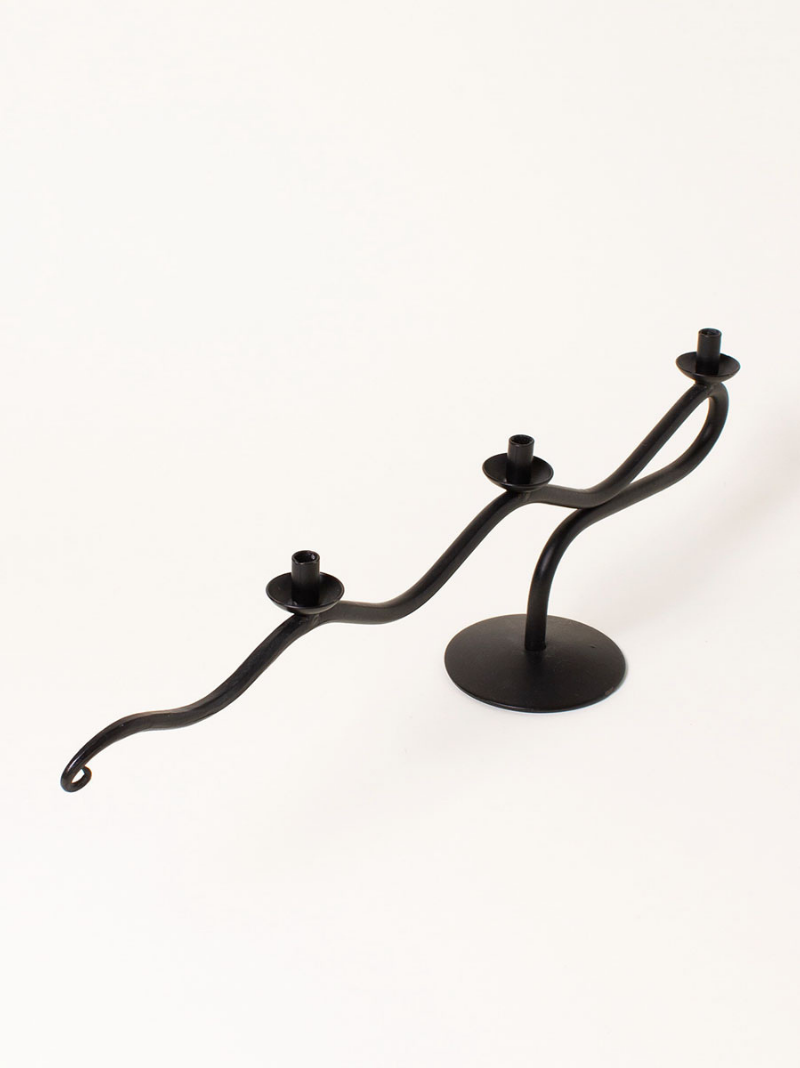 Wavy Cast Iron Candle Holder