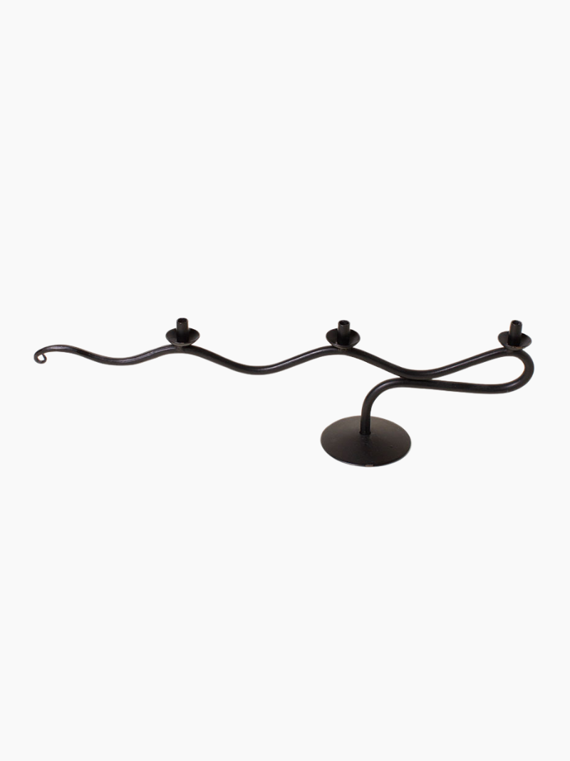 Wavy Cast Iron Candle Holder