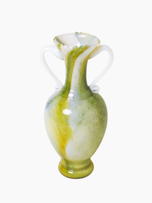Green and White Pattern Vase