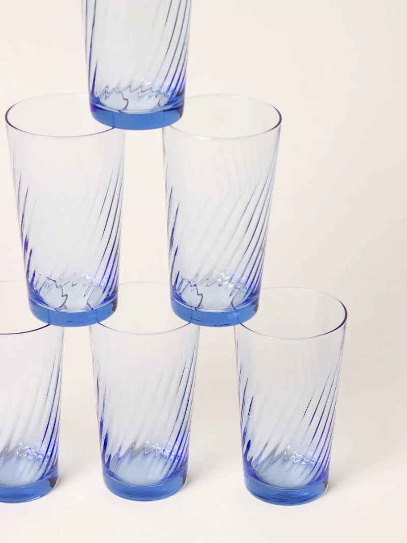 Blue Water Glasses Set of 6