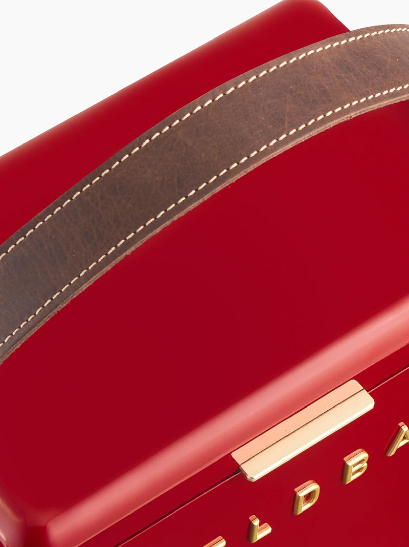 Lobster Red Drinks Box leather handle