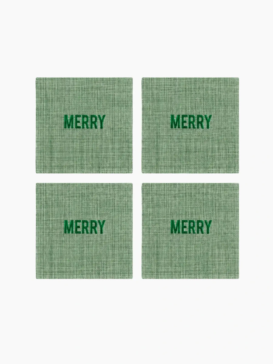 Green Merry Disposable Napkin Set