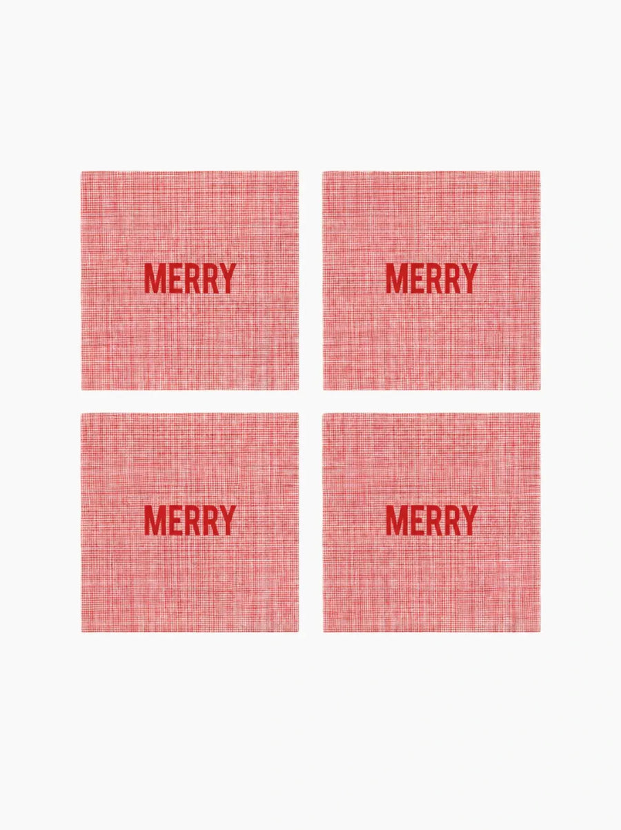 Pink Merry Disposable Napkin Set