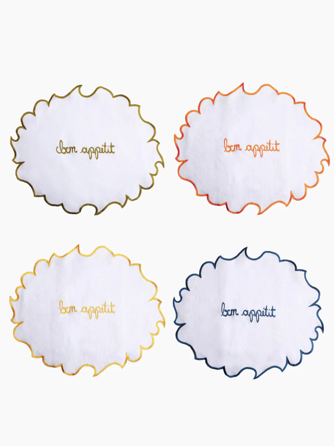 Wavy Bon Appetit Placemats Set of 4