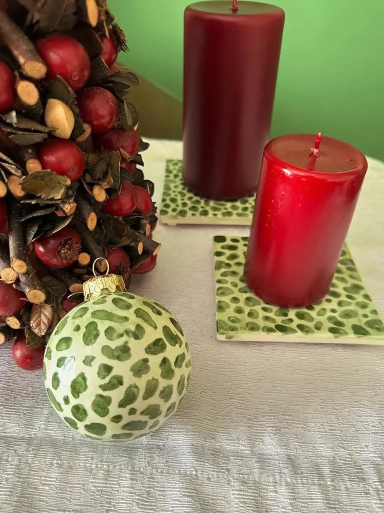 Green Animal Print Christmas Ornament