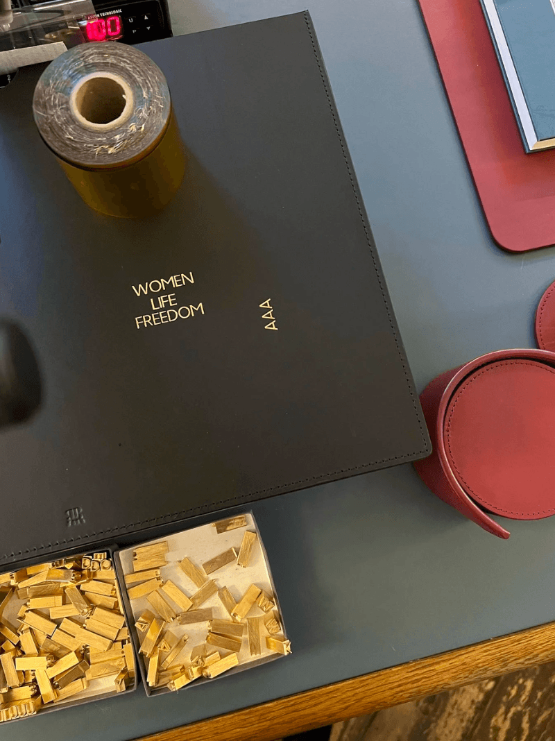 Personalised Leather Office Desk Mat