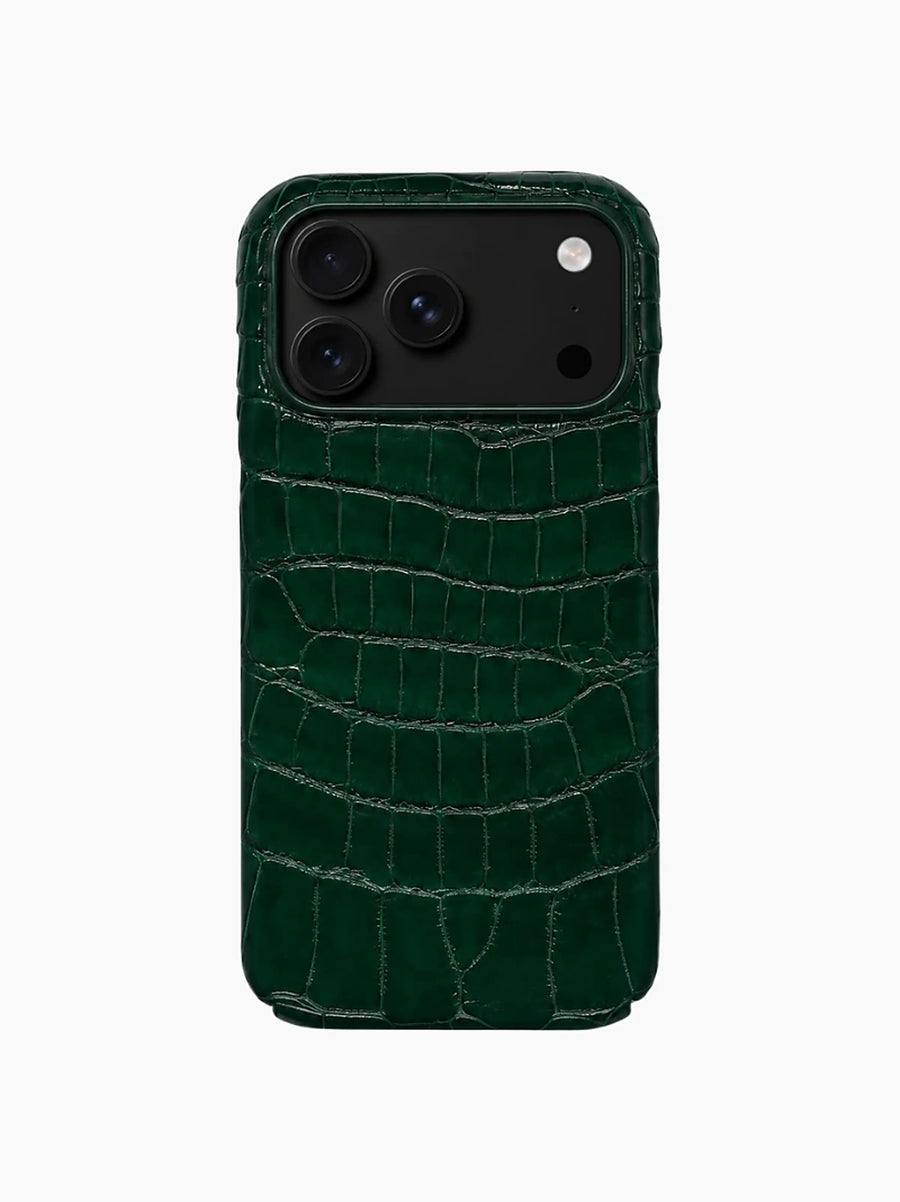 Forest Green Crocodile iPhone Case