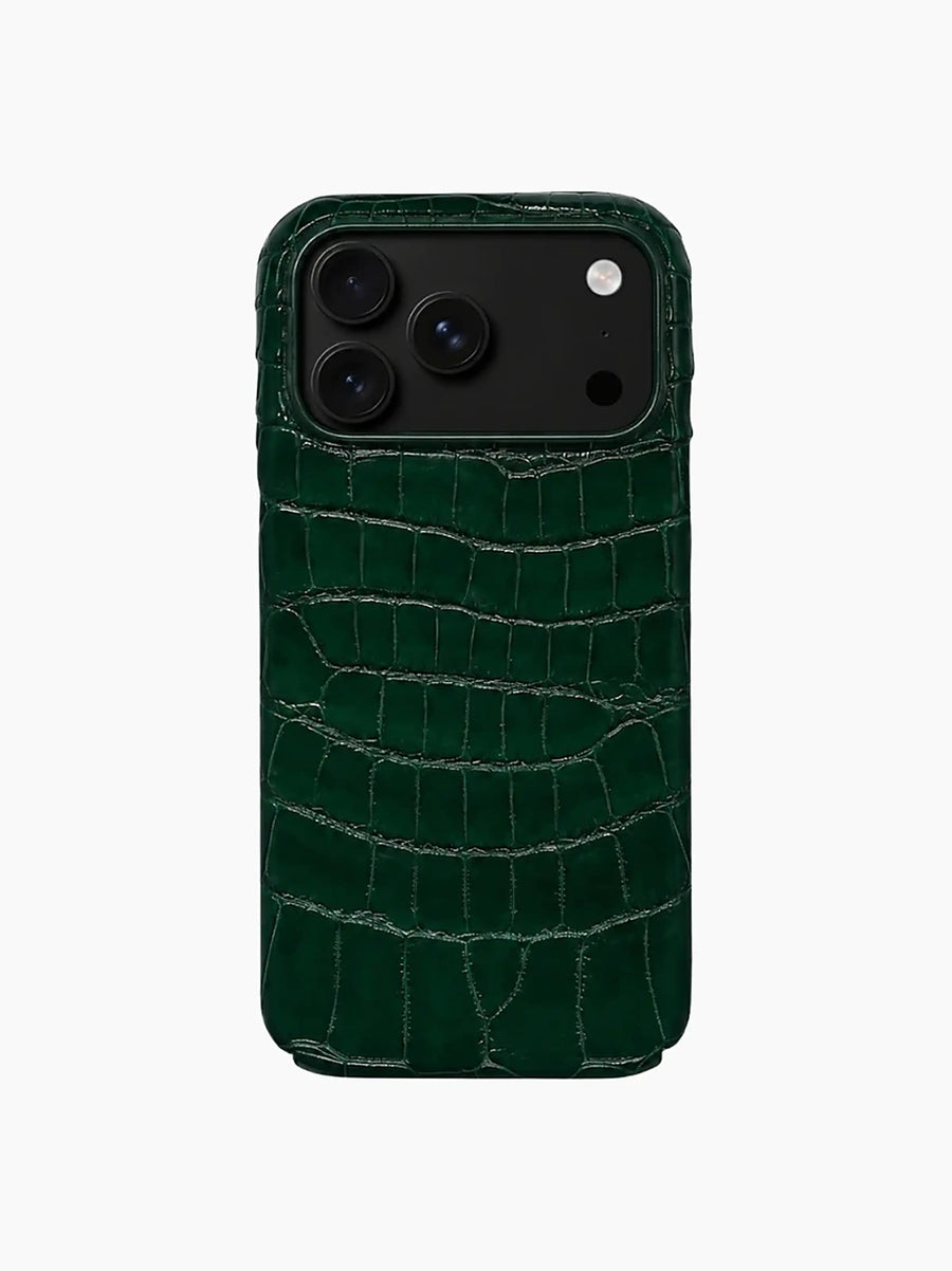Forest Green Crocodile iPhone Case