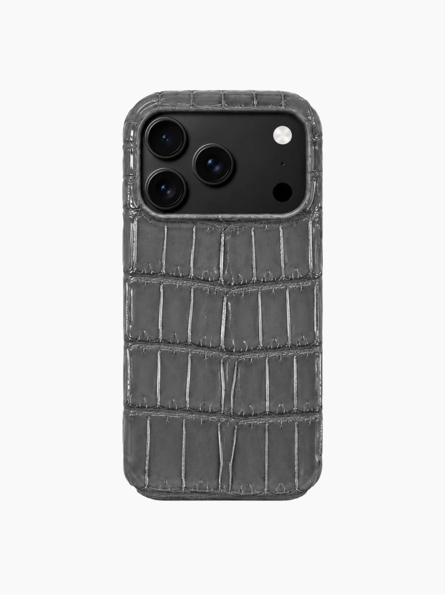Slate Grey Crocodile iPhone Case