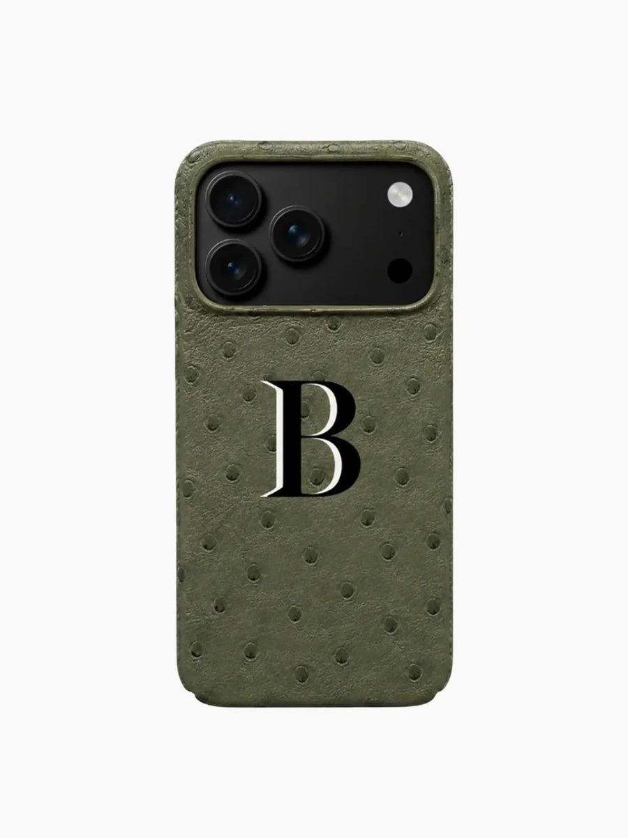 Olive Green Ostrich iPhone Case