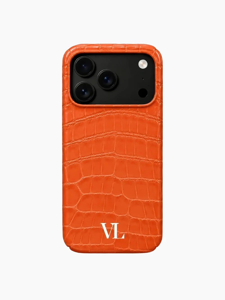 Tangerine Orange Crocodile iPhone Case