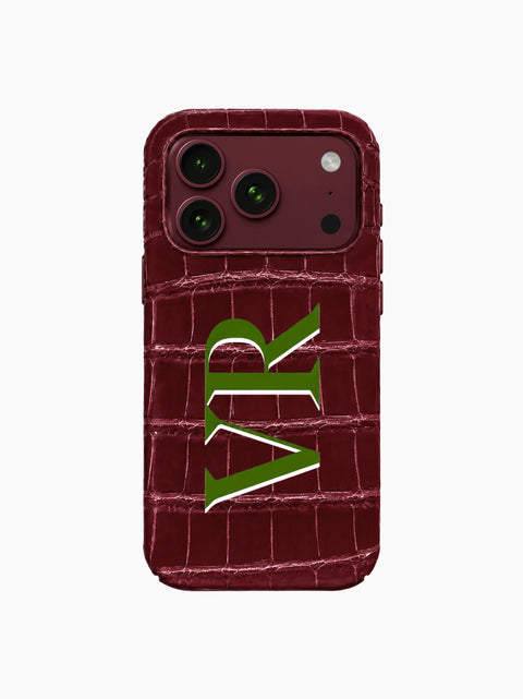 Burgundy Crocodile iPhone Case