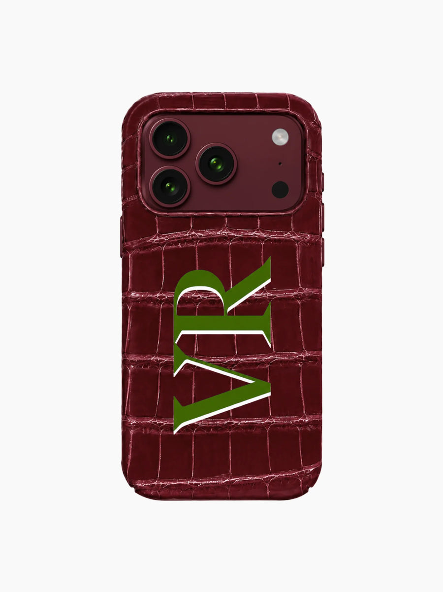 Burgundy Crocodile iPhone Case