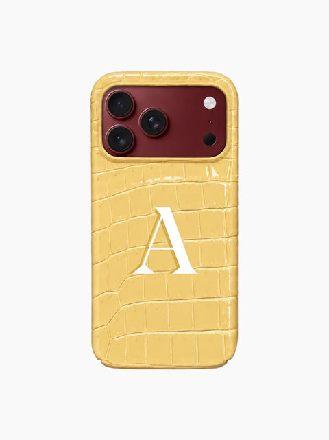 Cornsilk Yellow Crocodile iPhone Case