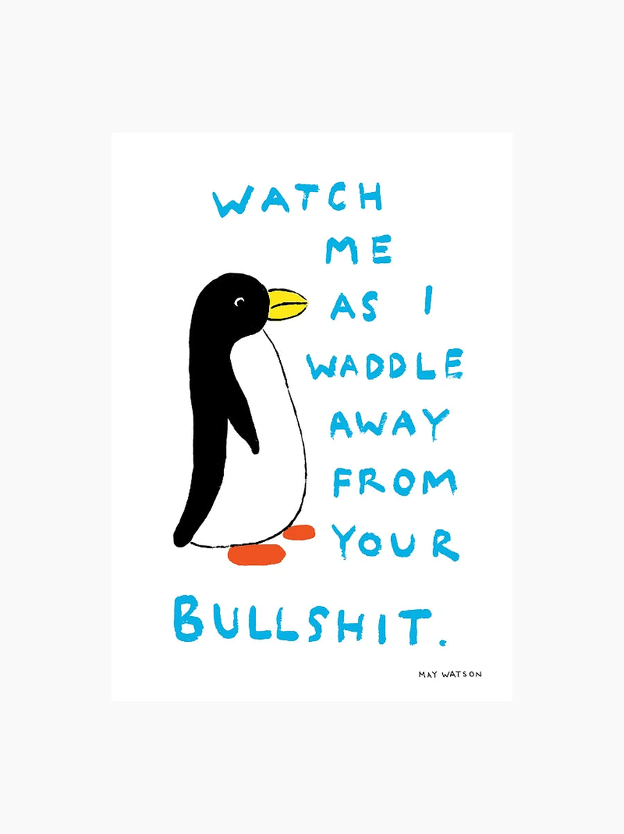 Waddle Away Art Print