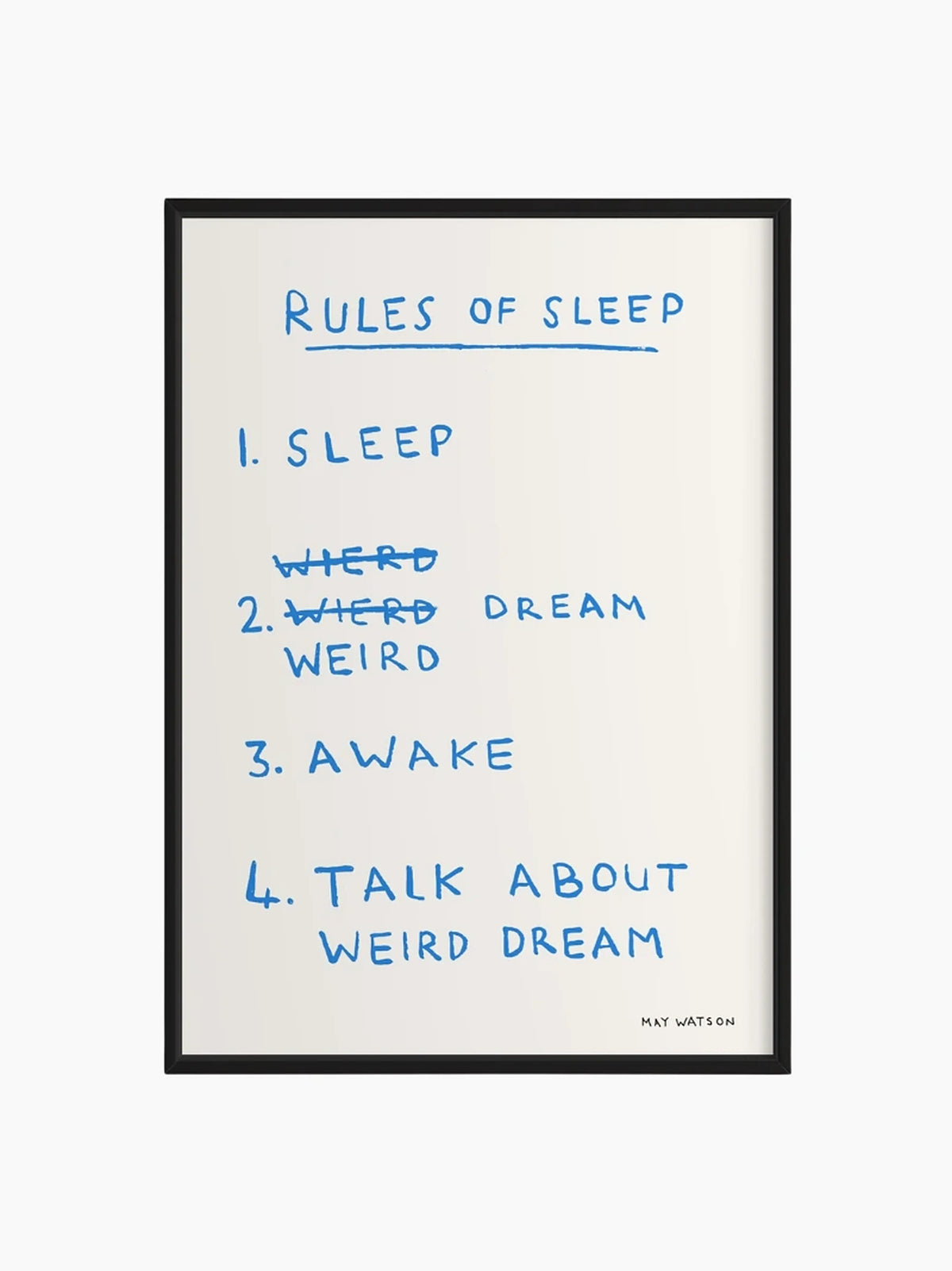 Rules of Sleep Art Print