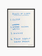 Rules of Sleep Art Print