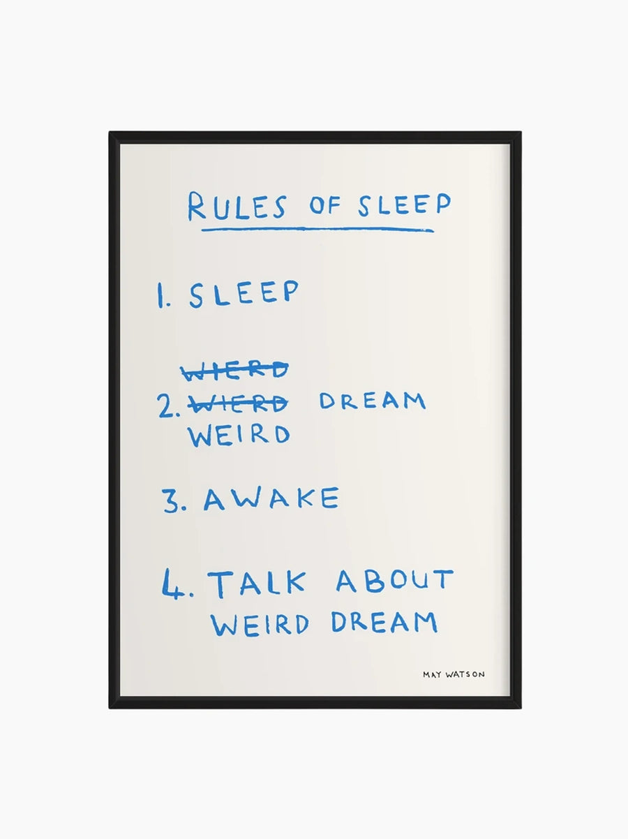Rules of Sleep Art Print