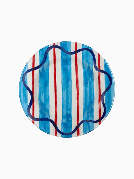 Blue Wavy Lines Plate