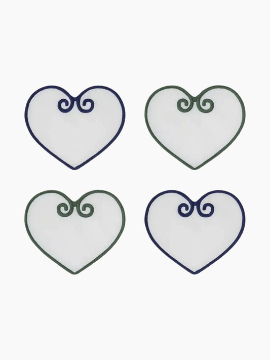 Blue & Green Heart Coasters