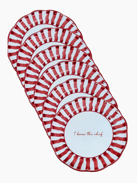 Red Quote Plates Set of 6