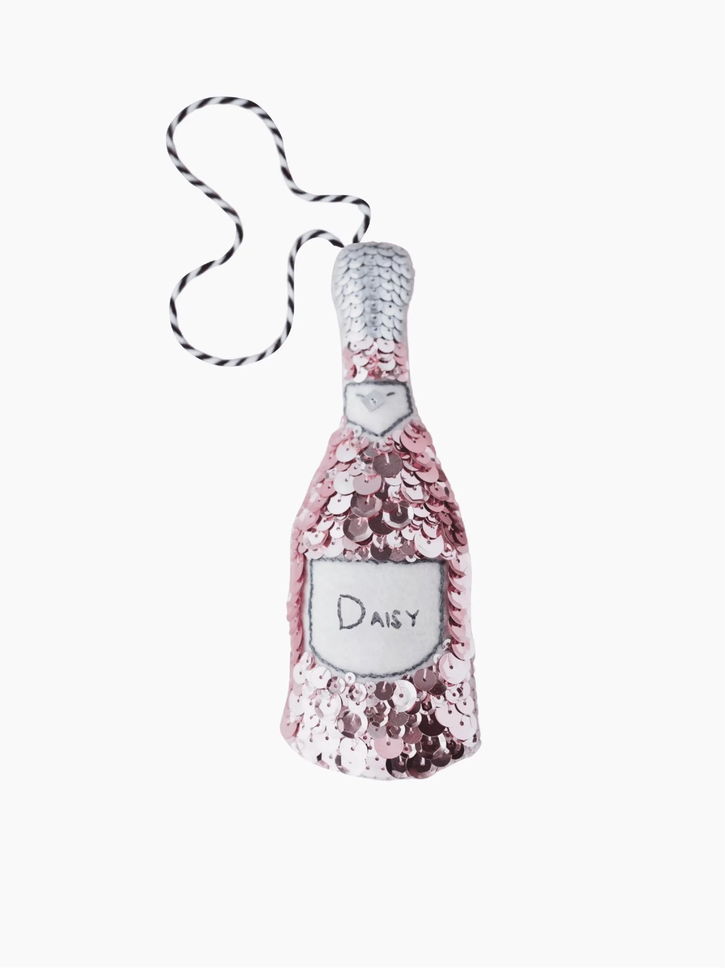 Personalised Rosé Champagne Sequin Ornament
