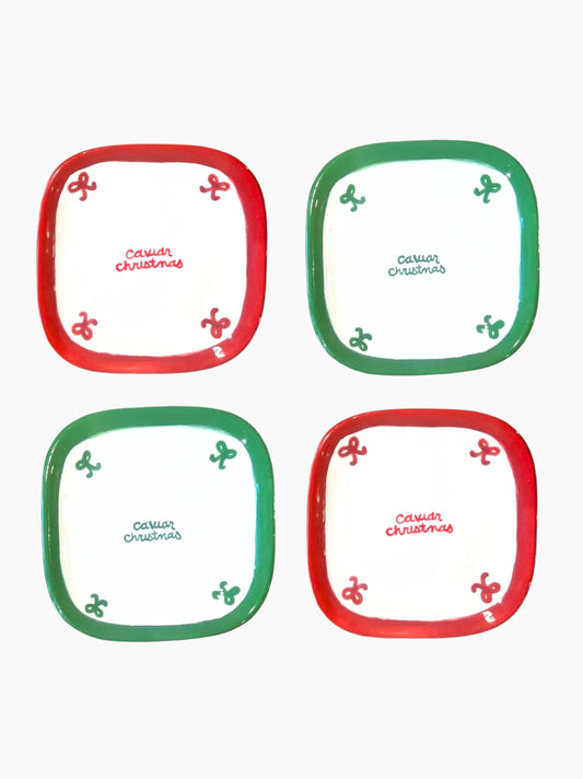 Caviar Christmas Plates Set of 4