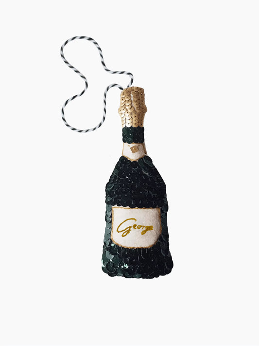 Personalised Champagne Sequin Ornament