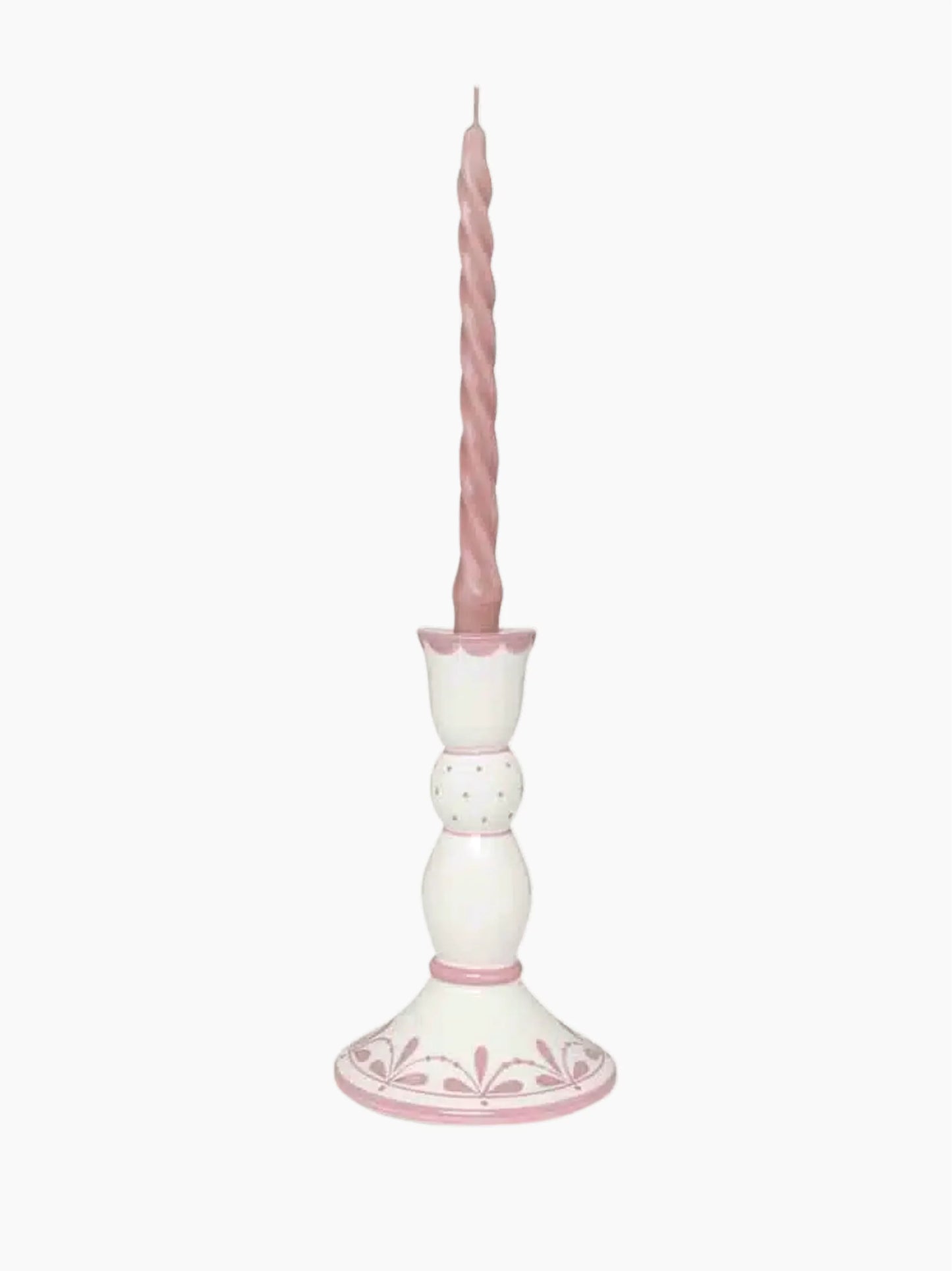 Pink Garland Candlestick Holder