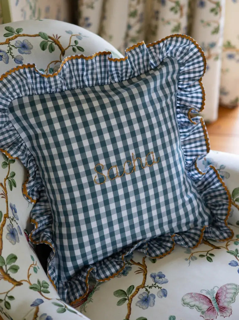 Personalised Ruffle Baby Cushion Cover