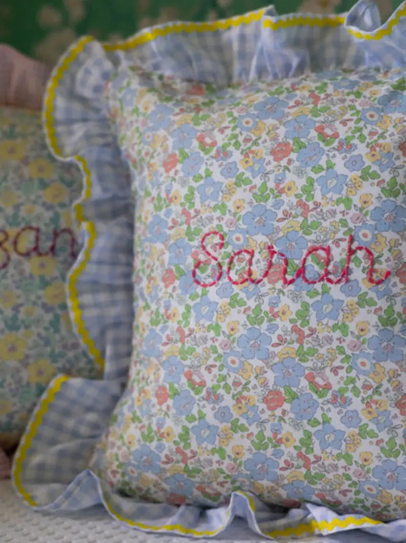 Personalised Ruffle Baby Cushion Cover